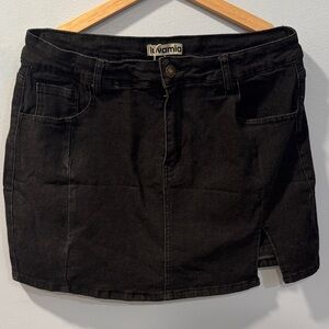 NWT Black Denim Skort